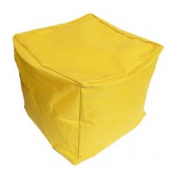 Pouf carré jaune