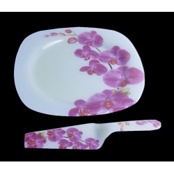 PLAT + PELLE A GATEAU ORCHIDEE